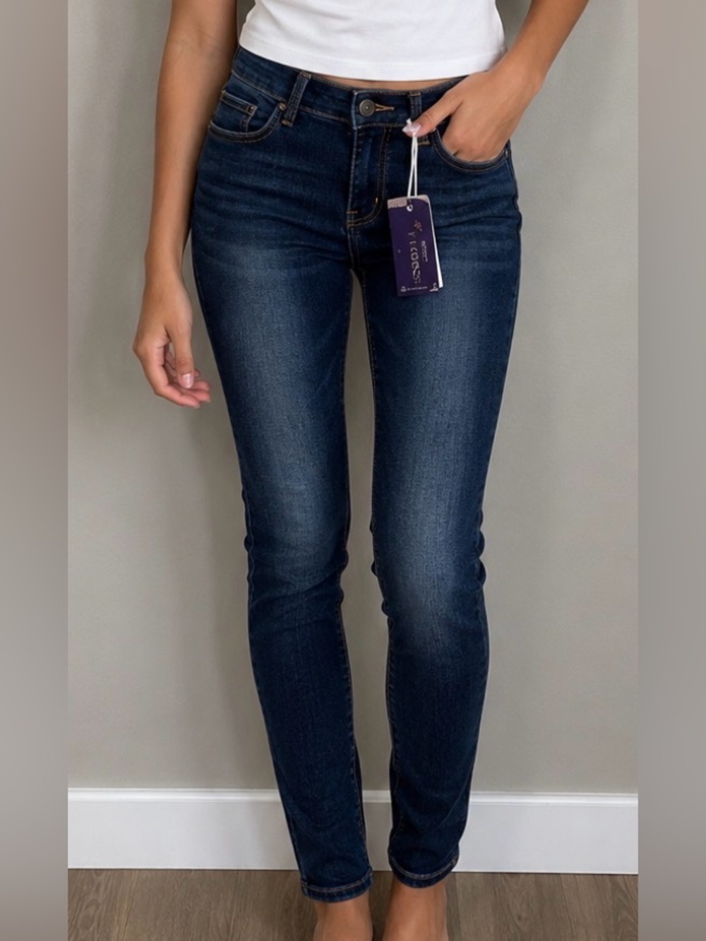 Vigoss Jeans Knit Legging Skinny Adjustable Waist Stretchy Comfy Slim Vintage